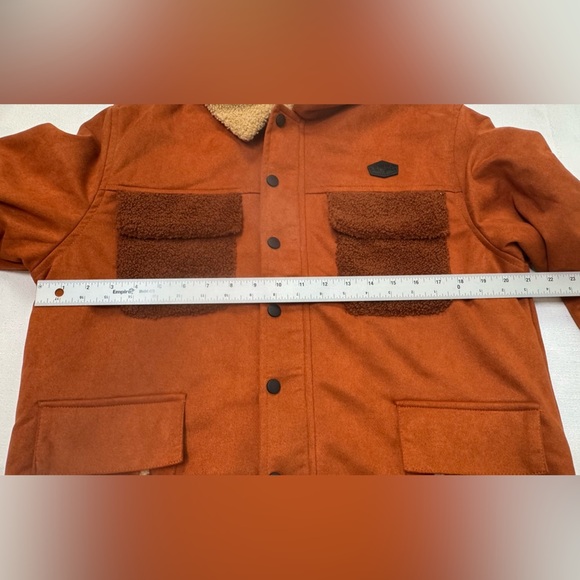 Kimes Ranch‎ Sherpa Suede Jacket M Rust Brown Faux Suede Fit Chore Barn Jacket - Picture 8 of 8